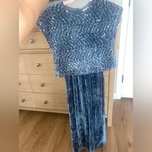 Zara Girls Sparkling blue jumpsuit in Size 6